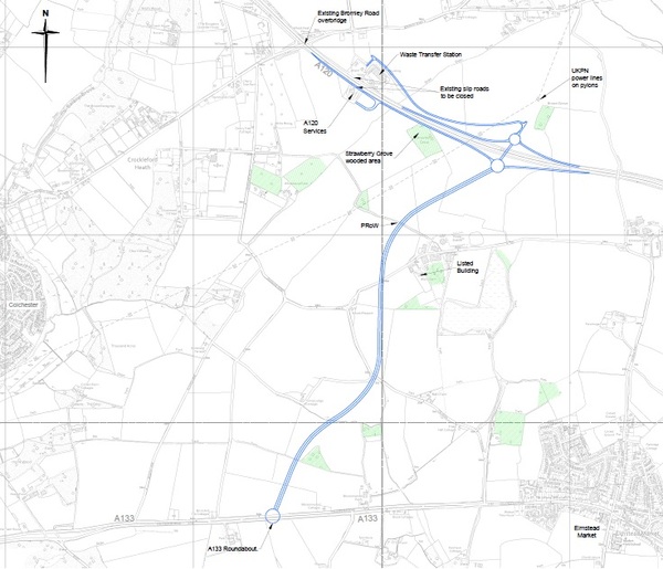 The photo for  A120 to A133 Link Road and Rapid Transit System.